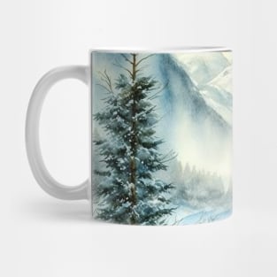 Chritsmas Snow Winter Watercolor Landscapes series 10 Mug